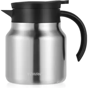 27Oz Thermal Coffee Carafes Stainless Steel Insulated Keep Hot Cold Dustproof Insulated Water Carafe for Home Party Silver