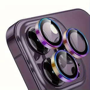 Multi-colored Glass Separated Lens Film  For iPhone 17/17Air/17 Pro/17 Pro Max Round Camera Lens of Rear Camera Compatible with Iphone 16 15 14 13 12 11 Promax Plus Accessories