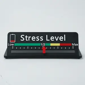 Stress Level Desk Indicator – Funny Desktop Slider Sign for Office, Work From Home & Introverts