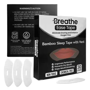 Mouth Tape Soft Bamboo (30 Tapes) Mouth Tape with vent for Sleeping, NON TOXIC,  Hypo Allergenic, Latex Free, 100% bamboo Snoring Solution and Oxygen Optimization - All Skin Types -Sensitive Skin