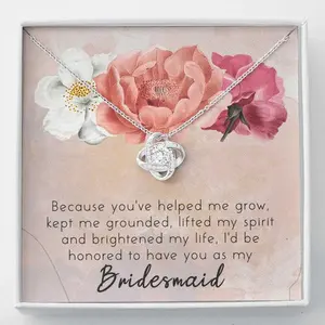 To My Bridesmaid Necklace Gift - Helped Me Grow | Will You Be My Bridesmaid, Bridesmaid Proposal, Personalized Bridesmaid Necklace