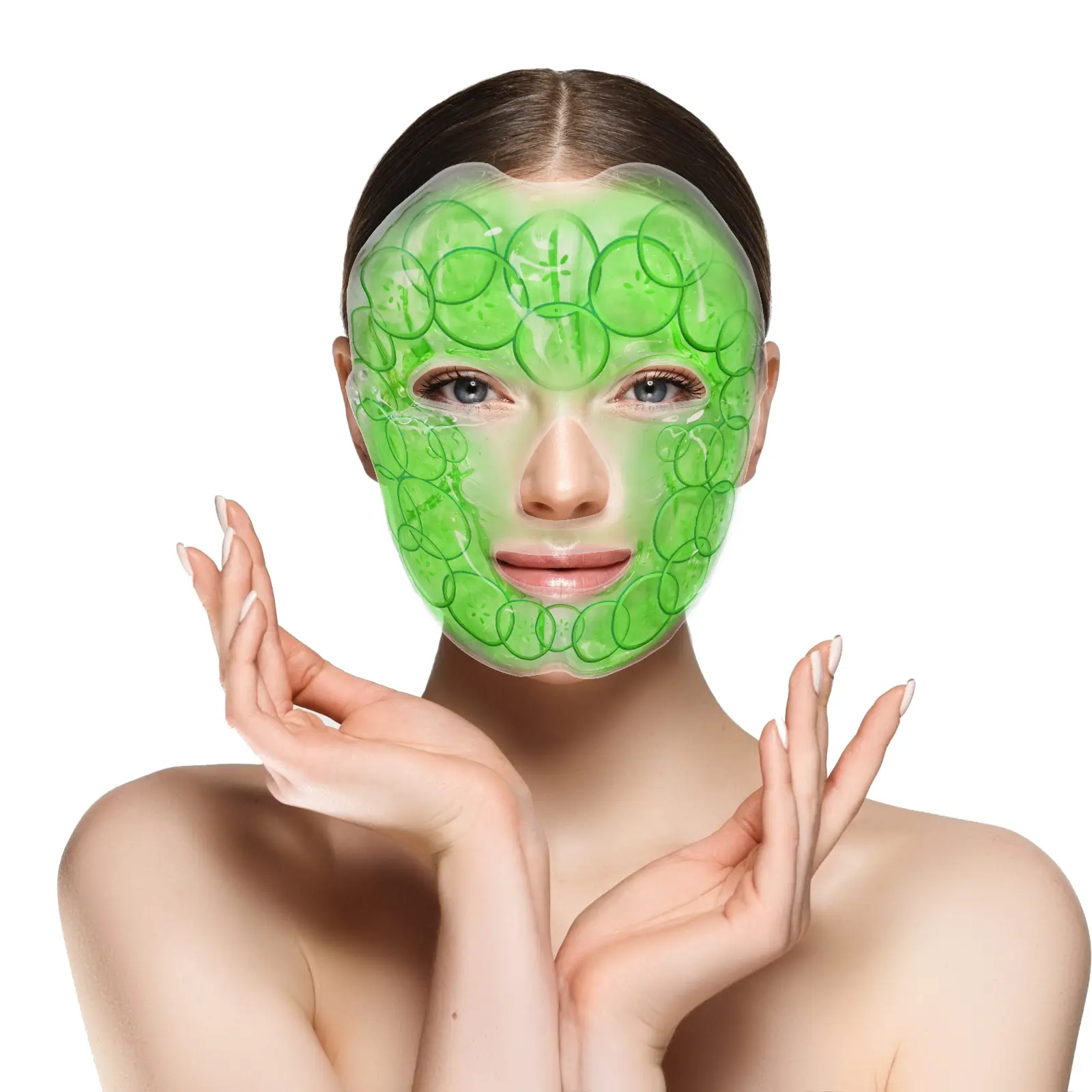 Face Ice Gel Pack with Wrap - Reusable Hot Cold Compress for Skin Care, Puffiness Eyes, Swollen Face, Cold Face Mask Gel Pack Pain Relief for Migraines, Injuries, Inflammation, Sinus Headaches, Stress
