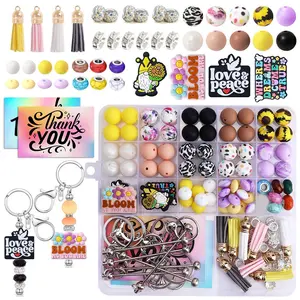 107 Silicone Beads for Keychains & Bracelets, 12mm & 15mm Sizes, DIY Craft Supplies, Decorative Jewelry Making Materials, Solid Heavy Chain