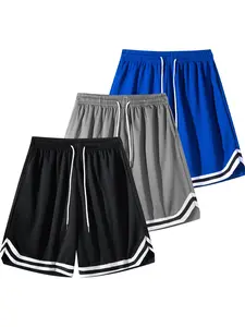 Men’s mesh basketball shorts, classic varsity striped quick-dry athletic shorts, retro gym shorts for summer