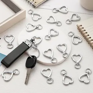 30Pack Metal Heart Shape Keychain Sliver Heart Carabiner Clips for Keys, Snap Hook Keychain Clip for Wristlets, Card Holders and Picture Keychains - Tools & Hardware.
