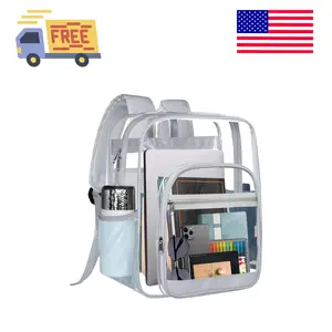 Clear Backpack Heavy Duty, Transparent Backpack for School Work Concert College (Grey)