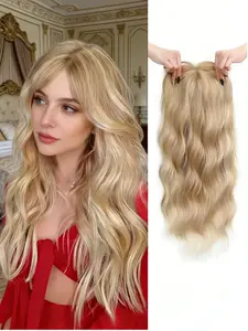 🎉22 Inch Straight Hair Topper with Bangs | Premium Kanekalon Synthetic Hair | Synthetic Hairpieces | Clip-In Design for Thinning Hair | Natural Volume, Realistic Look | Confidence for Every Occasion