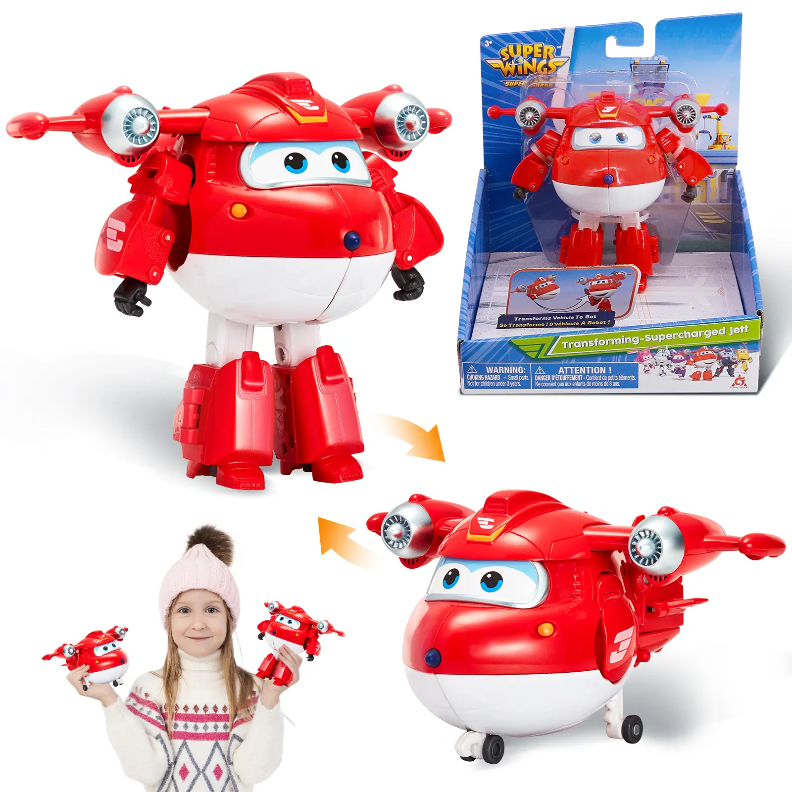 Super Wings 5 in Transformable Toys Tino, Transforming Airplane Robot for Boys and Girls, Action Figures Dinosaur Toy for Kids Age 3 4 5 6 7 8 9+