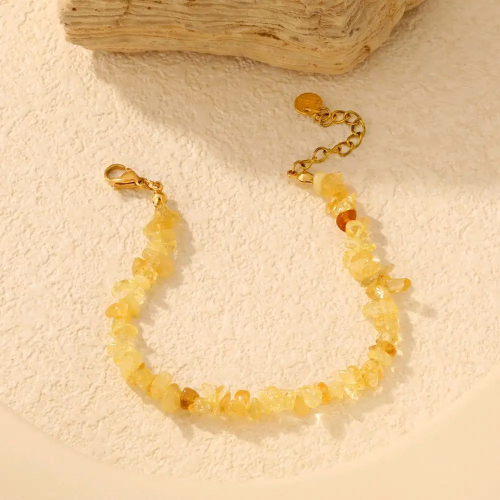 18K Gold Plated Yellow Flower Bracelet – Waterproof Stainless Steel