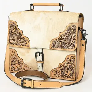 The Beverly Hand Tooled Leather Briefcase