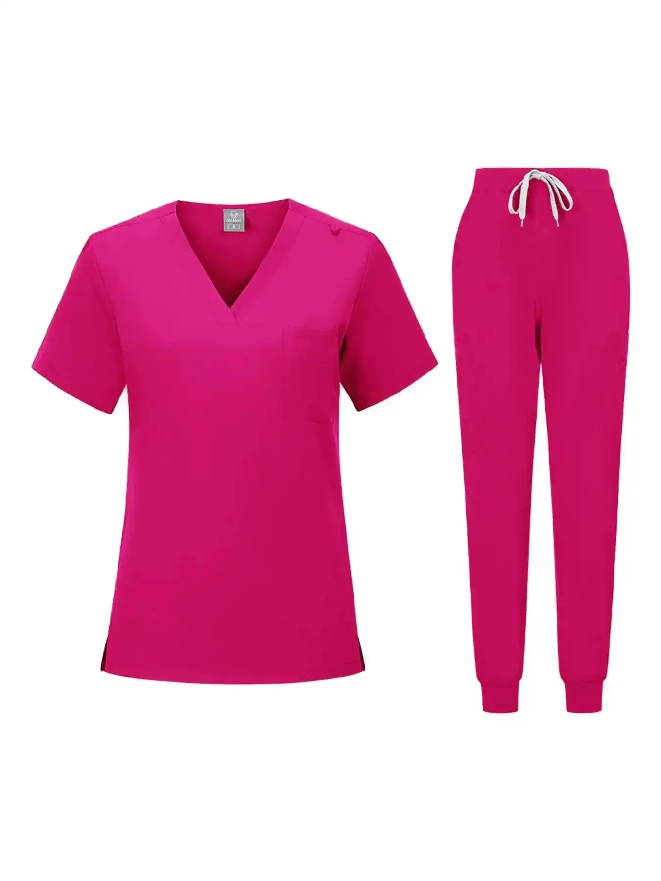 Lightweight Breathable V Neck Short Sleeve Scrubs Suit Basic Wicking Workwear Uniforms For Beauty Centers Staff casual bottoms must have street style modern weekend wear dressed up aesthetic