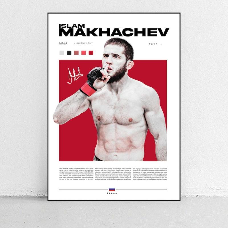 UFC Legends Poster Set: Dustin Poirier, Islam Makhachev, Tom Aspinall, Charles Oliveira, Ilia Topria, Alex Pereira