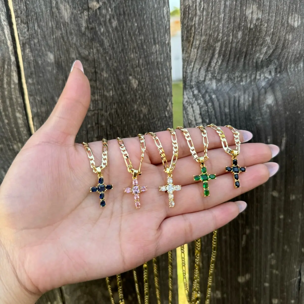Small cross gold plated necklace
