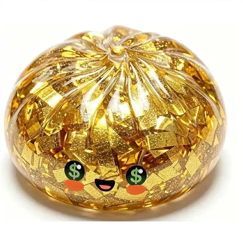 New Glitter Dumpling Colorful Simulation Steamed Bun Decompression Toy for Anxiety Squishes Stress Balls 2026 Viral Fidget Toy