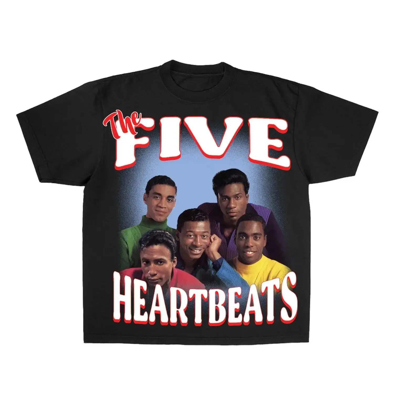 Retro Black Streetwear Tee |   Classic Movie The Five Heartbeats Graphic Cotton Shirt