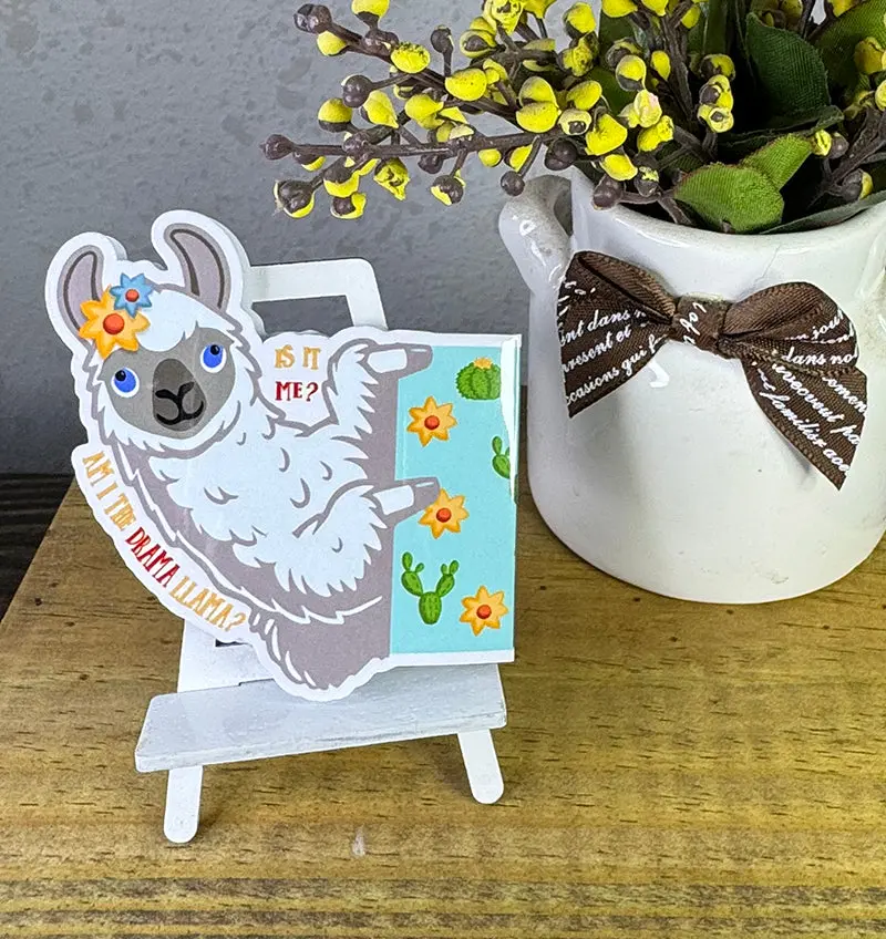 Funny Llama Magnetic Bookmark – “Am I the Drama Llama?” Cute Animal Page Marker