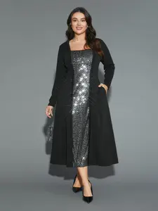 【Pocket Approved】 BLOOMCHICSequin Patchwork Elastic Waist Midi Dress 2026 Summer Vibes Fit Womenswear Swimweek