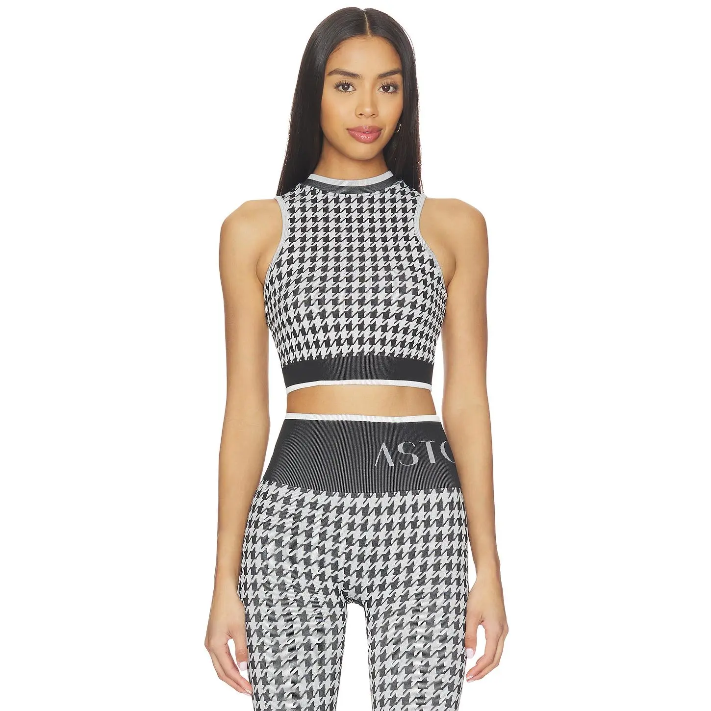 Astoria Seamless Knit Mockneck in Black & White