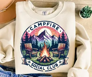 Campfire Social Club sweatshirt ,  Camping Sublimation, Girls Trip shirt
