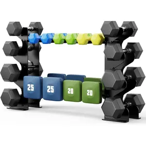 Dumbbell Rack Stand for Home Gym: Rack Only Holder for Dumbbells, Free Weights, 400LB Capacity Heavy-Duty Compact Storage Organizer