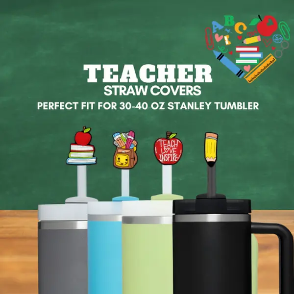 Teacher Straw Cover, Teacher Accessories, Teacher Gifts,  Tumbler Accessories, Teacher Straw Topper