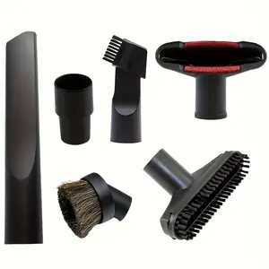 6pcs Universal Vacuum Cleaner Attachment Set with Horsehair Dusting Brush Compatible with & Midea - 32mm Diameter Connector Plastic Tools Kit
