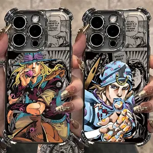 Plated Jojo's Bizarre Adventures Anime Smartphone Casing, Handheld Cellphone Accessories for iPhone 17,16,15,14,13,12,11 Pro, Pro Plus, Max, Air (4G,5G Compatible)