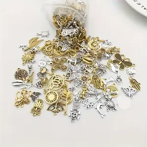 200 Pcs Sets of Alloy Tibetan Silvery Pendant Earrings: DIY Bracelet, Necklace, Luggage & Clothing Accessories