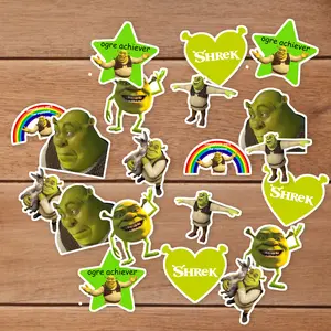 Stickers Pack 20 Pcs Shrek Laptop Skateboard Waterproof Guitar Bottle Car Water Bike Vinyl Colorful Luggage Aesthetic Bumper