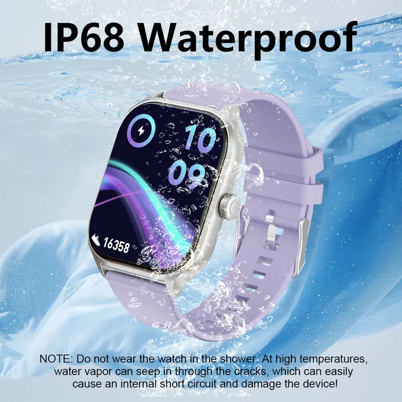 2.01 Inch Full Touch Screen Smart Watch with Text Reminder and Call Answer, IP68 Waterproof, for Android/iPhone, Fitness Tracking Watch, 100+ Sports Modes Smartwatch for Men and Women Gift