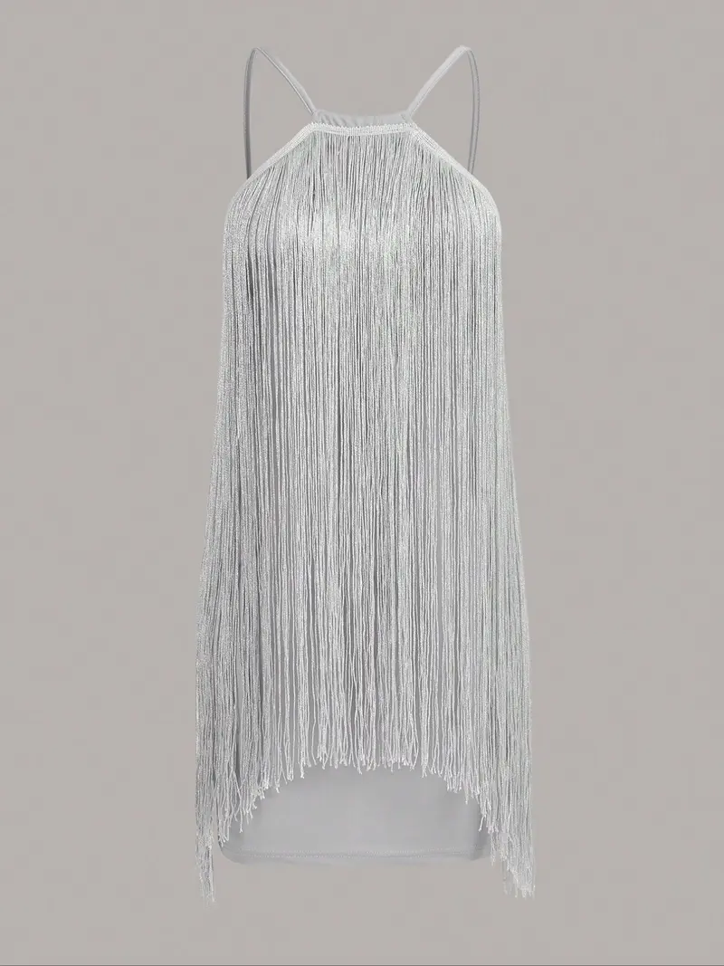 silver fringe dress - TikTok Shop
