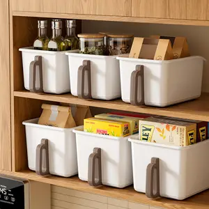 Kitchen storage box with handle, perfect for snacks, spices, and baking supplies.  High-capacity, stylish design for organizing cabinets and countertops(one).
