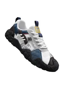 Men's Lightweight Fashion Sports Shoes, Durable Thick Sole, Comfortable Daily Wear, Casual Outdoor Sneakers, Patchwork Design, Chunky Casual Sneakers