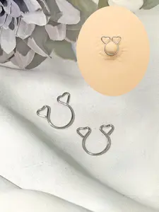 1pair Non Piercing Nipple Jewelry Fake Nipple Rings Adjustable Cute Heart Non-Piercing Faux Body Jewelry for Women Comfortable Valentine's Day