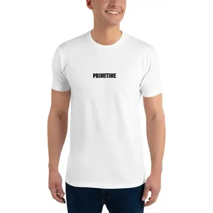 PRIMETIME Unisex Fitted Active T-Shirt White with Front Logo Design