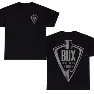BUX Hunting Co Arrowhead Logo T-Shirt – Vintage Distressed Graphic Tee, Patriotic USA Hunter Shirt, Outdoor Hunting Apparel for Men & Women