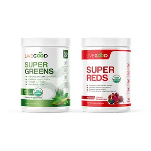 LiveGood Super Greens & Super Reds Bundle – USDA Organic Superfood Powder for Immune Support, Energy, Circulation, Digestive & Cognitive Health (30 Servings Each)