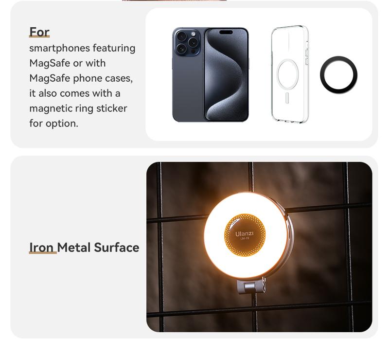 Ulanzi Magnetic Selfie Light LM19, LED Fill Light Compatible with Magsafe, LED Selfie Ring Light Ulanzi Magnetic Selfie Light LM19, LED Fill Light Compatible with Magsafe, LED Selfie Ring Light