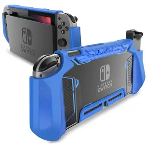 SQ-RDC014 Dockable Case for Nintendo Switch, [Blade Series] TPU Grip Protective Cover Case Compatible with Nintendo Switch Console and Joy-Con Controller (Navy)