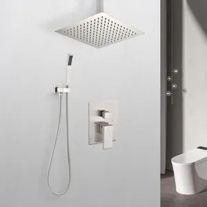 Hardware water tap Ceiling Mounted Shower System Combo Set with Handheld and 10"Shower head