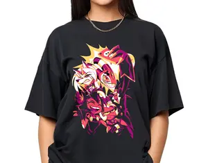 I.M.P Shirt, Helluva Boss Characters Unisex T-Shirt, Helluva Boss Merch, Blitz Loona Moxxie Millie Cotton Crewneck Sweatshirt, Helluva Boss Fan Gift