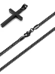 Men's Stainless Steel Cross Necklace, Anti-Fading Simple Design, Durable Fashion Daily Accessory, Easter Men's Jewelry, Minimalist Necklaces, Modern Fashion Accessories