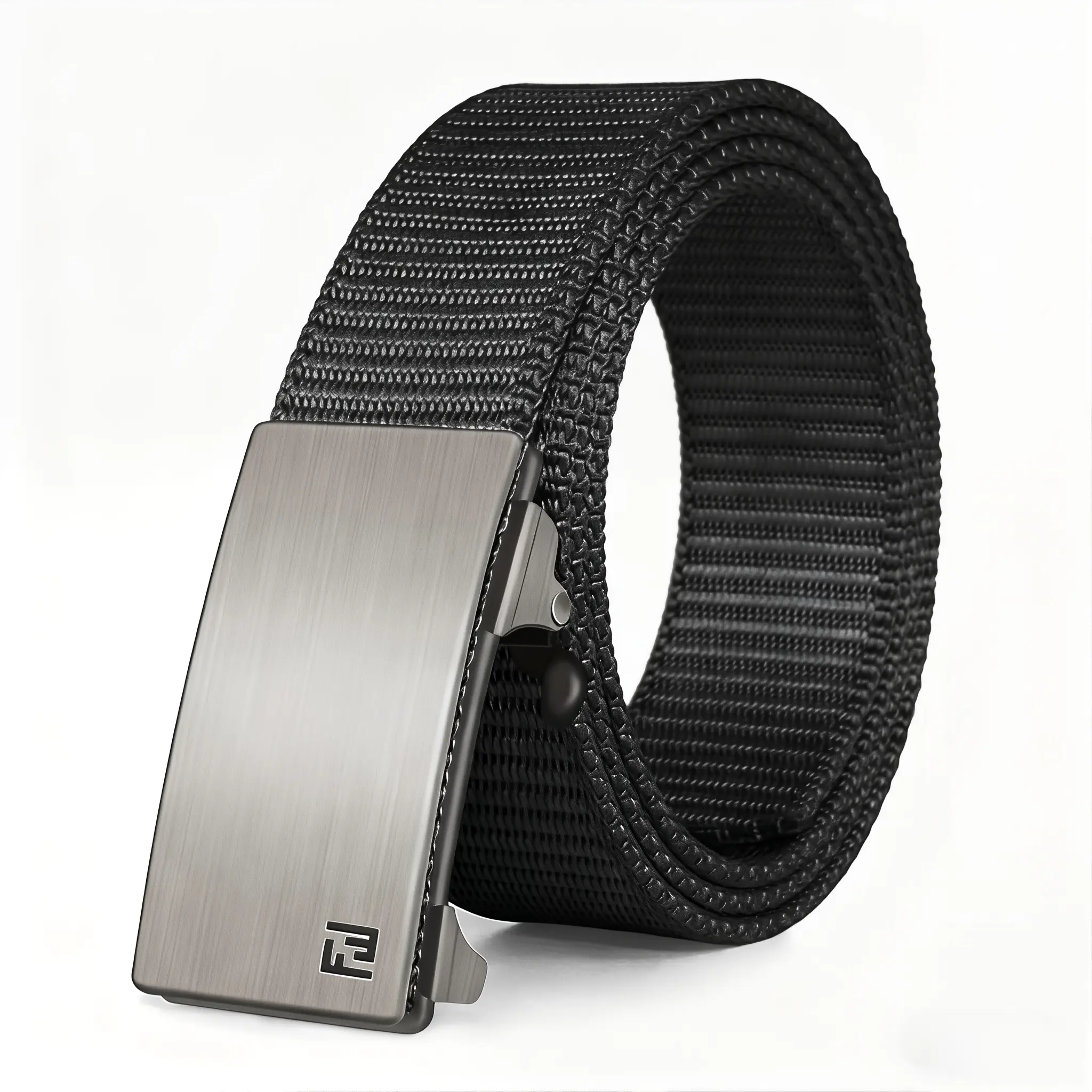 【Fitness】Men's Ratchet Web Strap Micro-Adjust 1.25" Nylon Auto Buckle Sleek Golf & Casual Style Trendy Must-Have Ratchet Ironhide Black Navy Groove boy fashion Adjustable for Men Quick-Release Durable modern cinto para hombre Tactical outfit