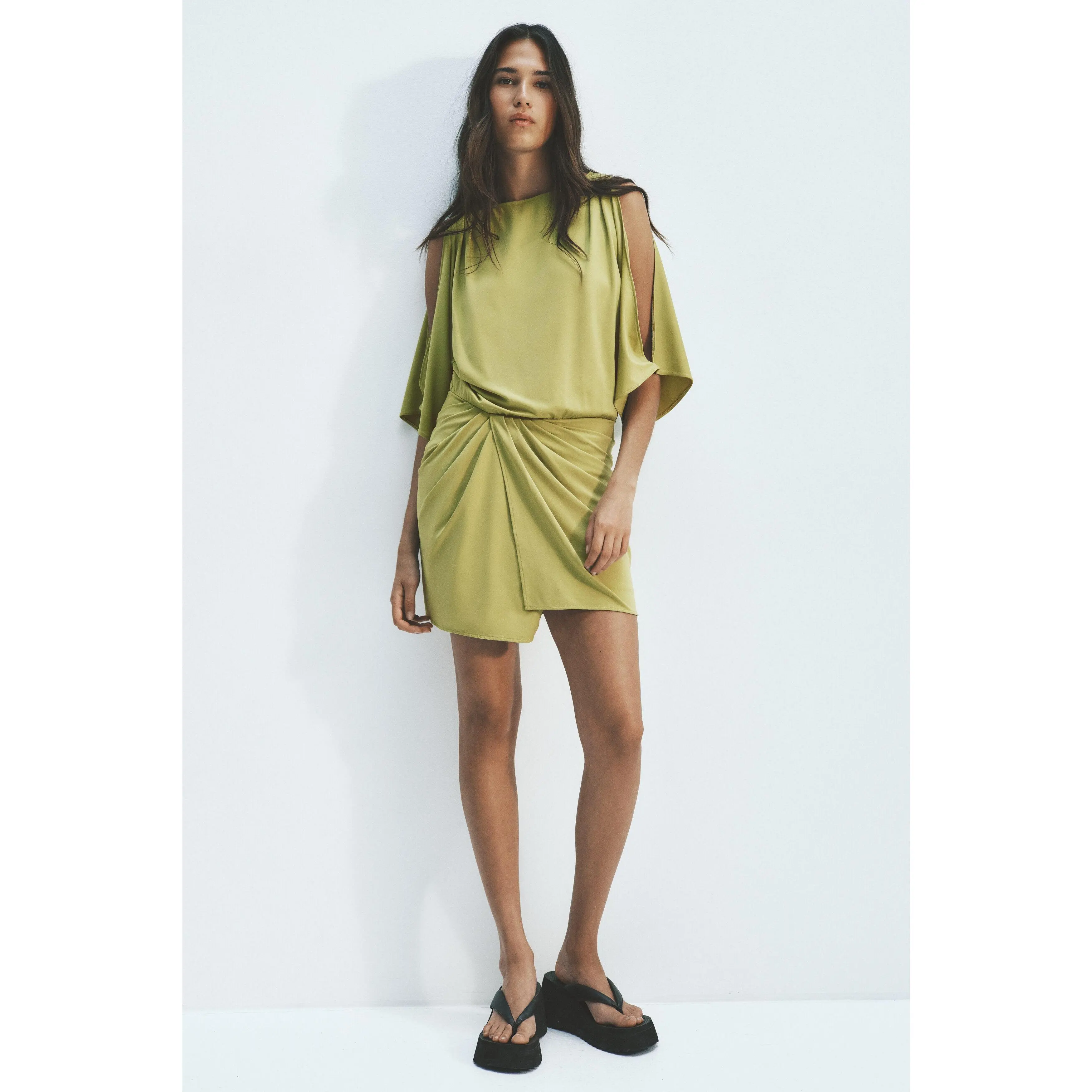 H&M Draped cold-shoulder dress