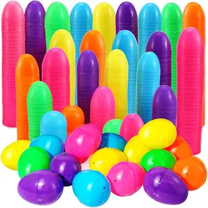 500 Pcs Easter Eggs,2.35" Assorted Bright Colors Plastic Easter Eggs for Easter Hunt,Easter Themed,Decorations,Basket Stuffers Fillers (500)
