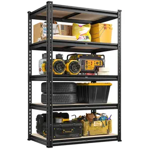 Raybee Home Organizer 60"H Garage Shelveing Unit Holds 2000LBS 5 Tiers Heavy Duty  Metal Storage Shelves Utility Rack Height Adjustable for Warehouse Pantry Closet