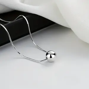 1pc Elegant ball pendant necklace with snake chain-perfect anniversary gift for her, bones, jewelry