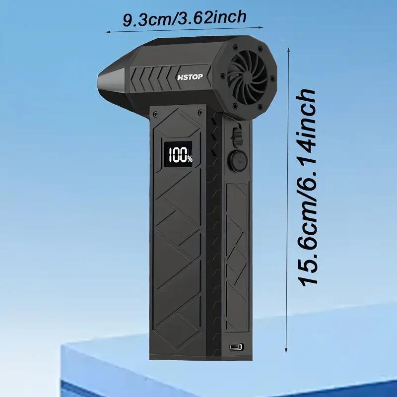HSTOP Electric Air Duster with Flashlight ,Portable Cordless Leaf Blower Turbo Fan ,4 Wind Speeds LED Display ,10000mAh Battery USB Rechargeable for Cleaning Dust,Snow,Computer,Keyboard,Outdoor