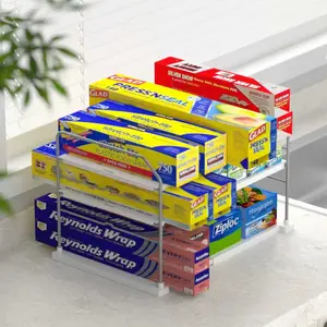 EVERIE Expandable 3-Tier Cabinet Organizer– Adjustable 11”-16.7” Heavy-Duty Kitchen Shelf for Foil & Wrap Heavy Boxes