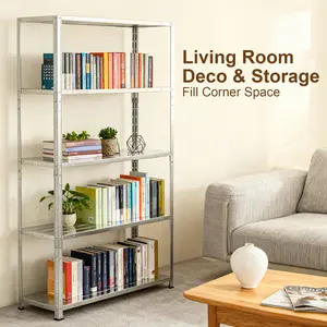 Garvee 5-Tier Heavy Duty Steel Shelving Unit – Adjustable Metal Storage Rack, 2500 lbs Capacity – Freestanding Utility Organizer for Garage, Kitchen, Pantry, Basement, Bathroom, Laundry – 36"L x 12"W x 68"H – Silver – Maximize Your Storage!